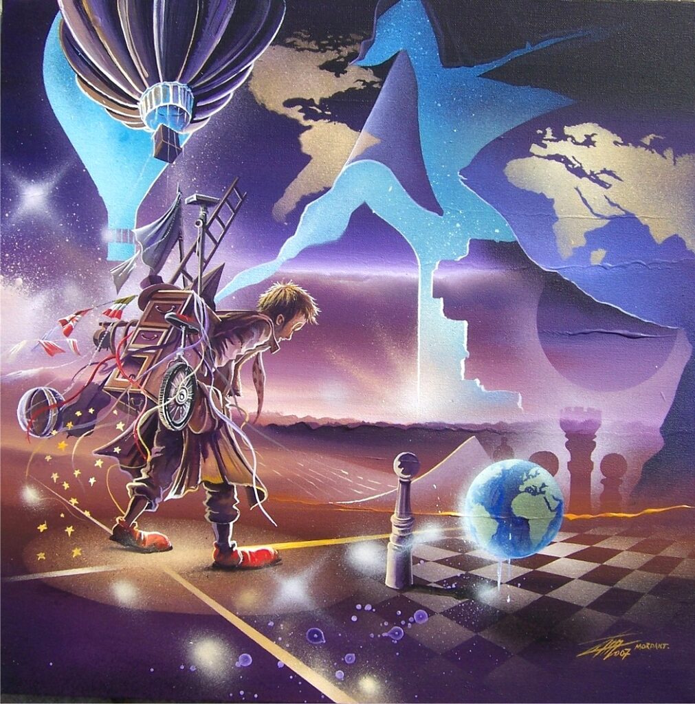 Entre Terres — Acrylic on canvas — 2007 — 50 x 50 cm — By Thierry Mordant