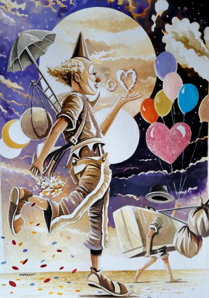 Voyage vers l'Amour — Watercolor — 2023 — 50 x 65 cm — by Thierry Mordant