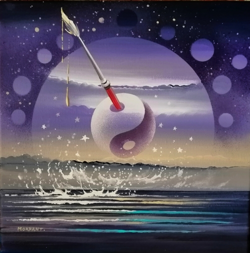 Yin Yang — Acrylic on canvas — 2024 — 30 x 30 cm —by Thierry Mordant