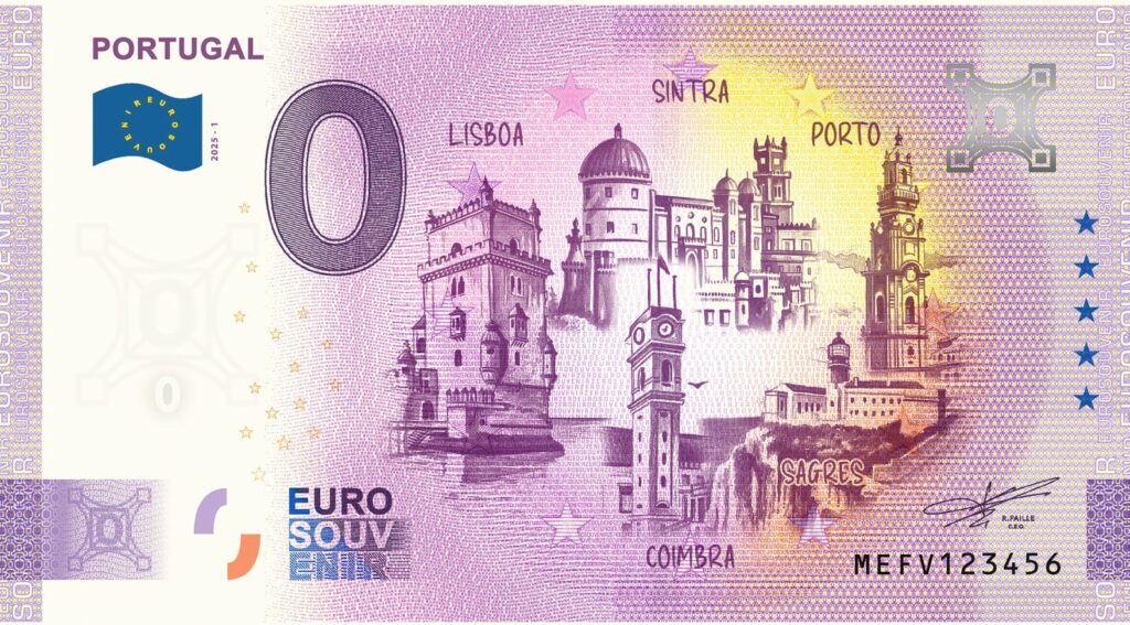 Billet Euro souvenir Portugal — 2026 — creation par Thierry Mordant
