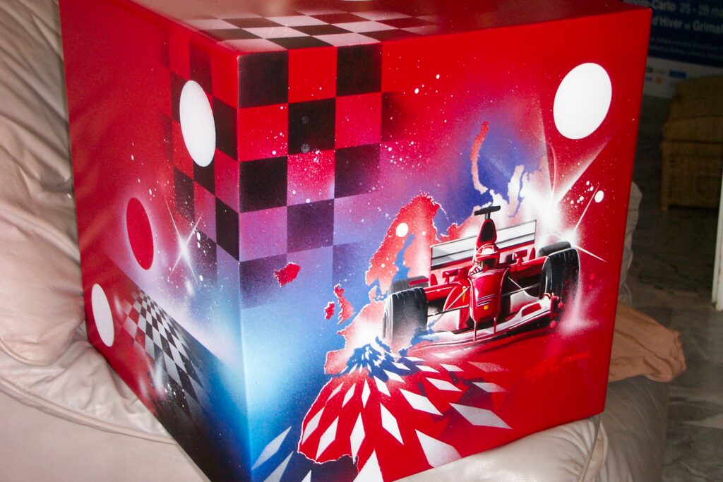 Cube dé F1 — Acrylic on Metal — 2004 — Undefined format — by Thierry Mordant