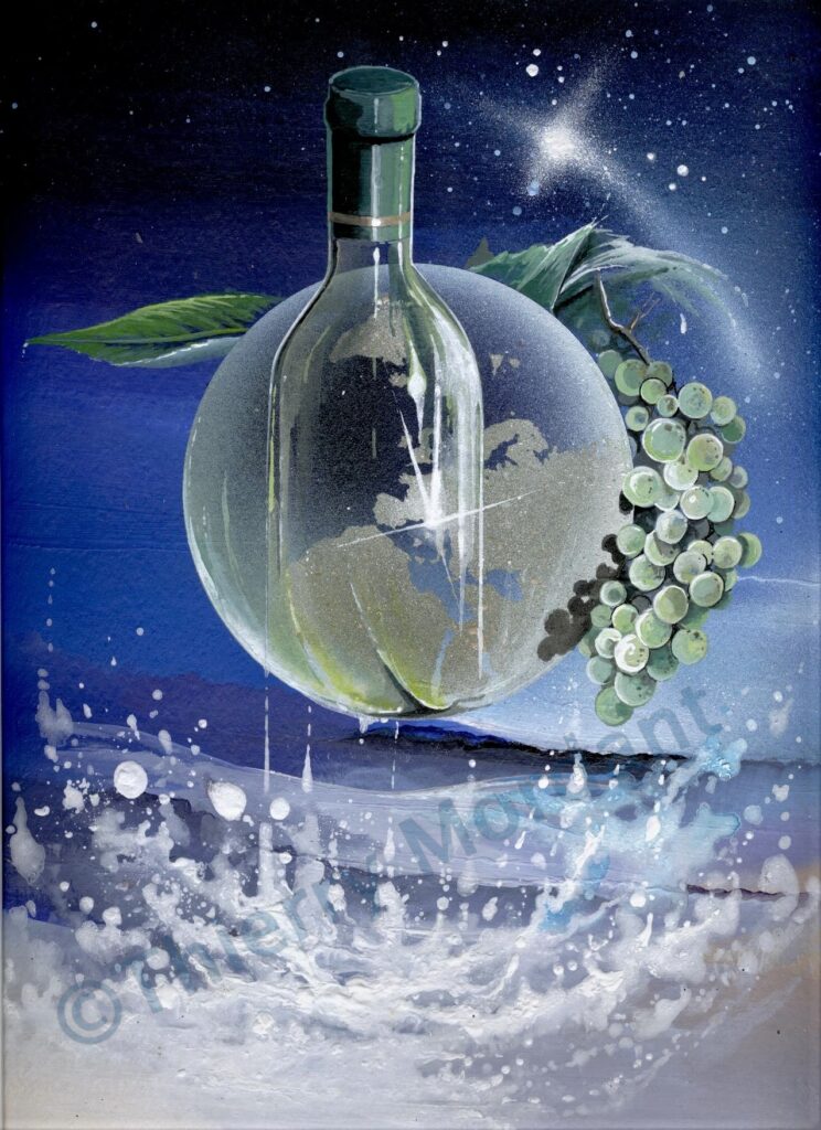 Etiquette Vin — Acrylic on cardboard — 2007 — 24 x 32 cm — by Thierry Mordant