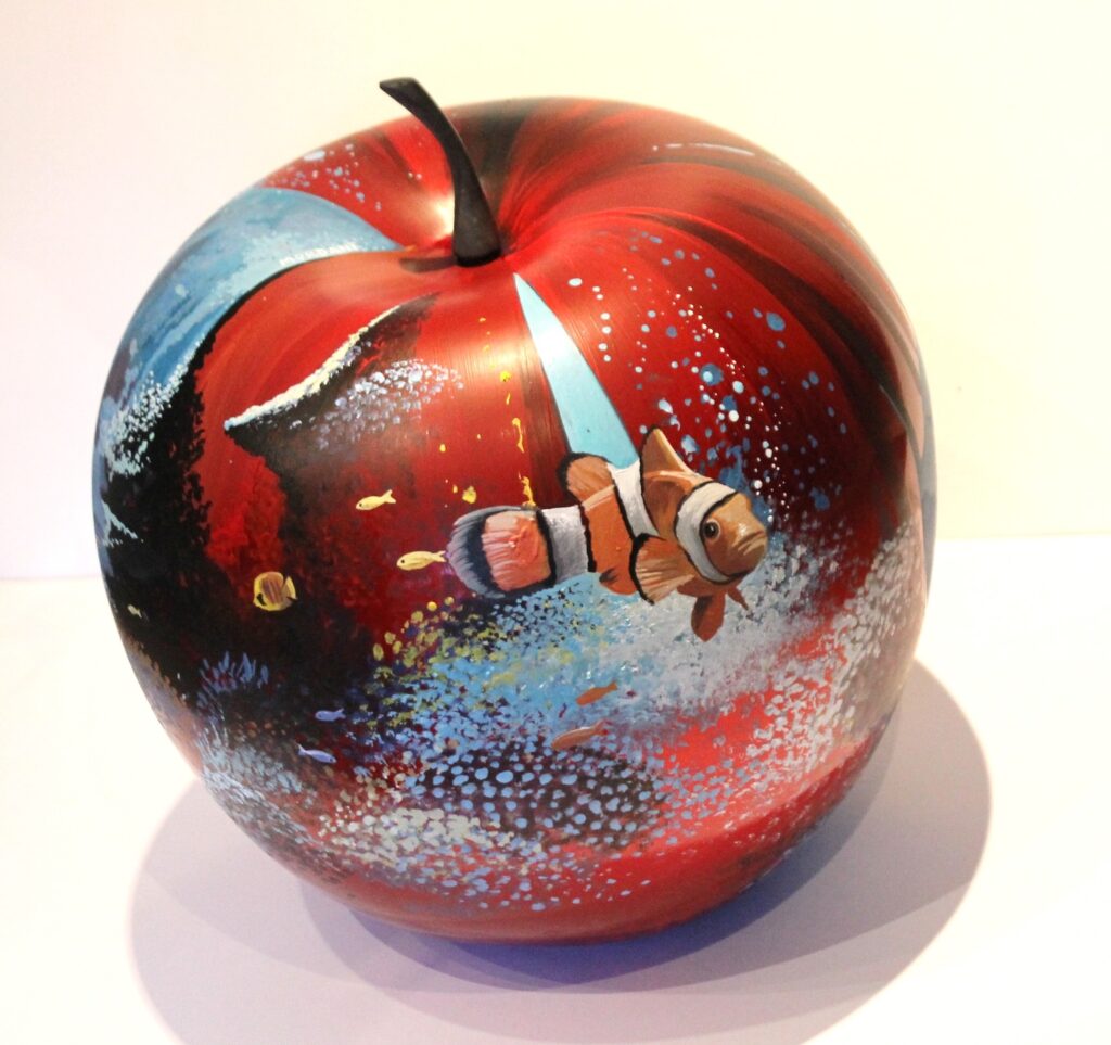 Pomme de Mer — 3 — Acrylic on resin — 2019 — 25 x 30 cm — by Thierry Mordant