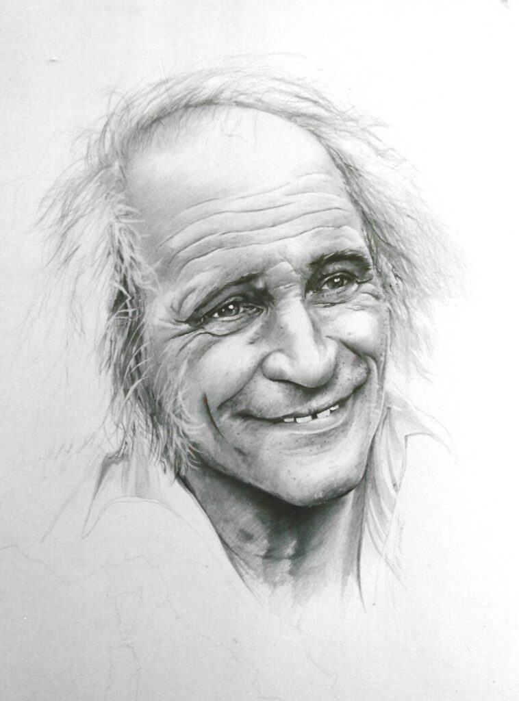 Leo Ferre portrait — drawing — 2001 — Undefined format — by Thierry Mordant