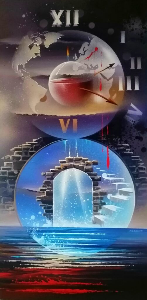 4 Élements — Acrylic on convas — 2023 — 40 x 80 cm — By Thierry Mordant