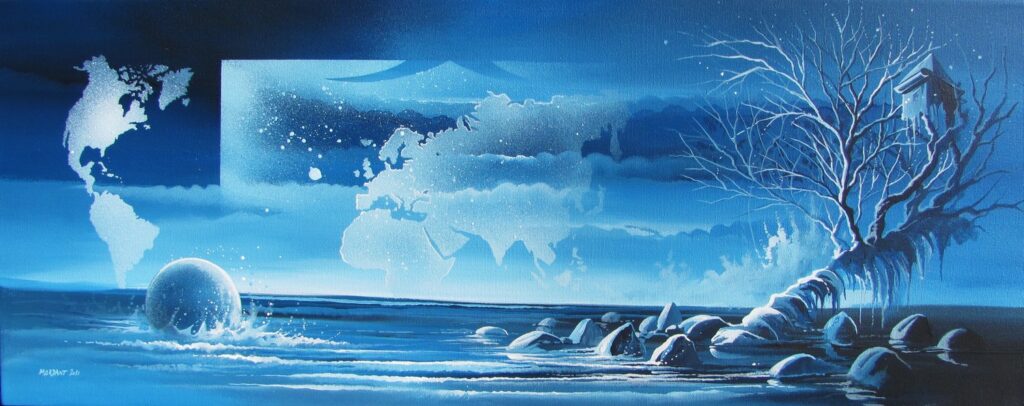 Horizon Terre — Acrylic on canvas — 2011 — 76 x 30 cm — by Thierry Mordant