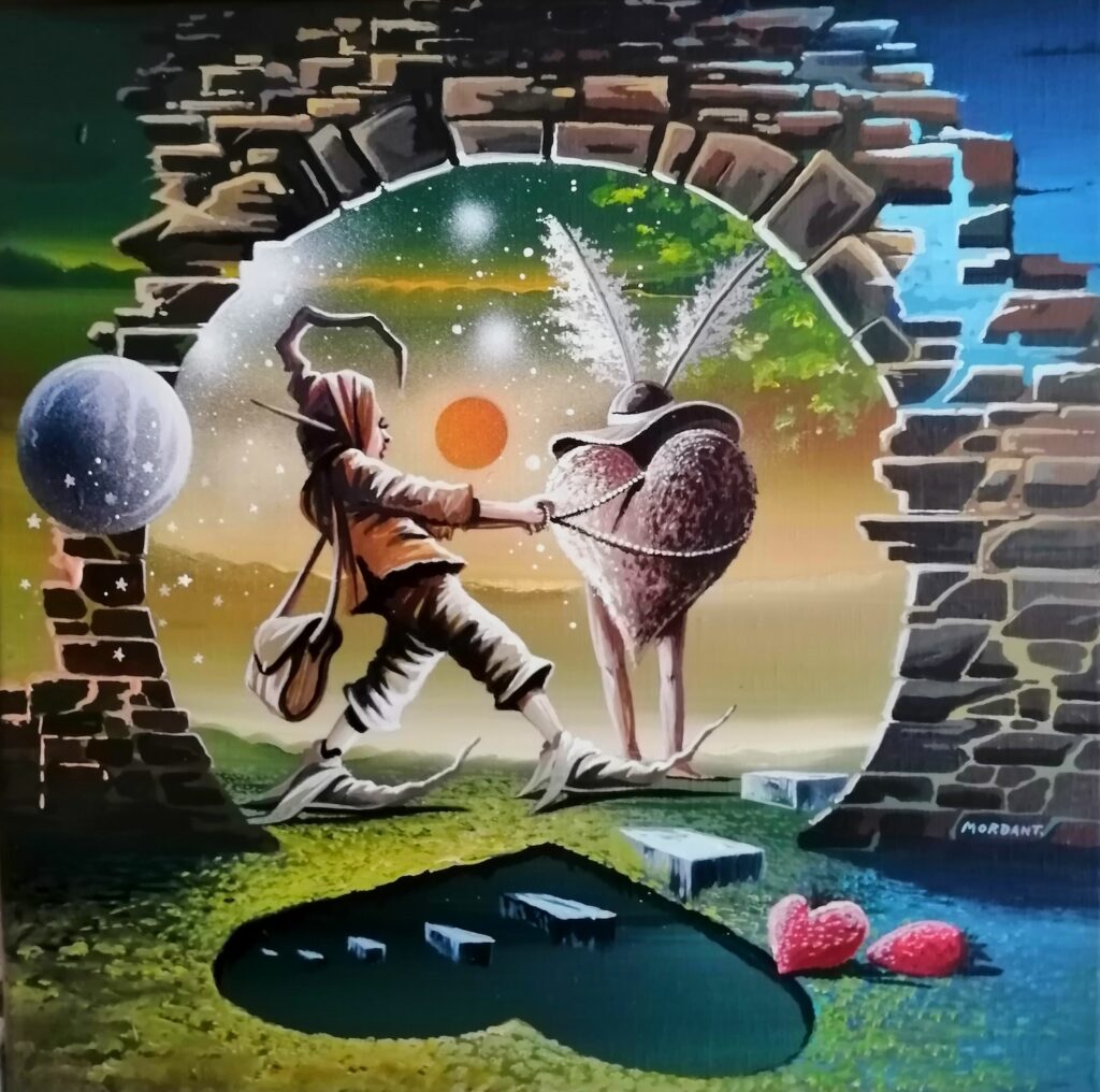 Coeur de Lutin — Acrylic on canvas — 2023 — 40 x 40 cm — by Thierry Mordant