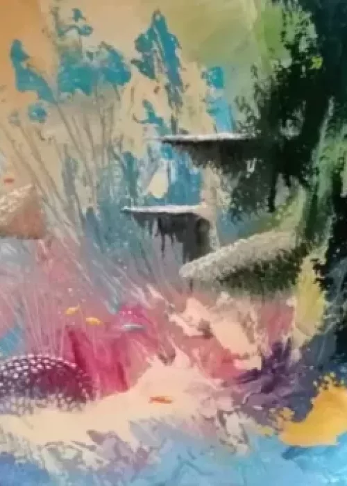 Sea & colors II acrylique sur toile de 38 x 55 cm de Thierry Mordant. 