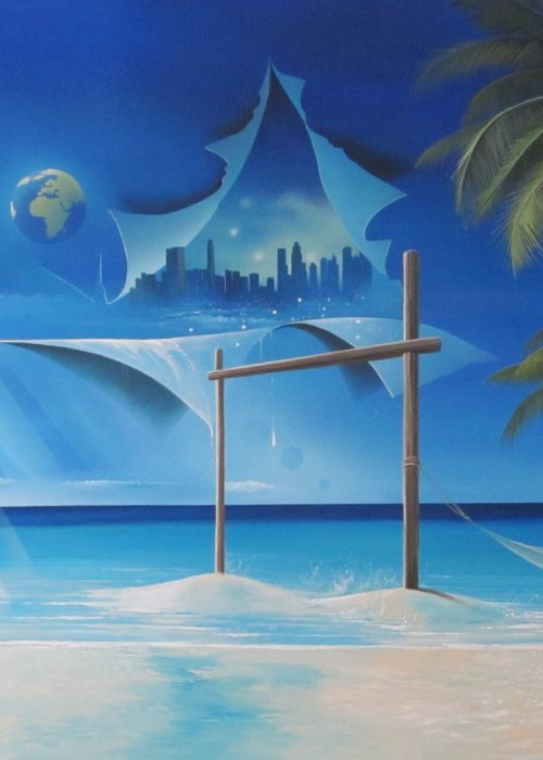 Portes émirats Horizon Dubaï par thierry Mordant 100 x 200 cm