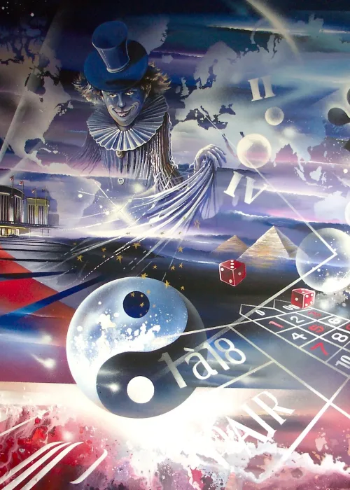 Casino Monde YIN YANG d'œuvre sur toile acrylique de 95 x150 cm de Thierry Mordant
