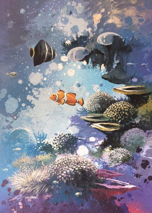 Clown de Mer acrylique de Thierry Mordant  46 x 32 cm - 2017