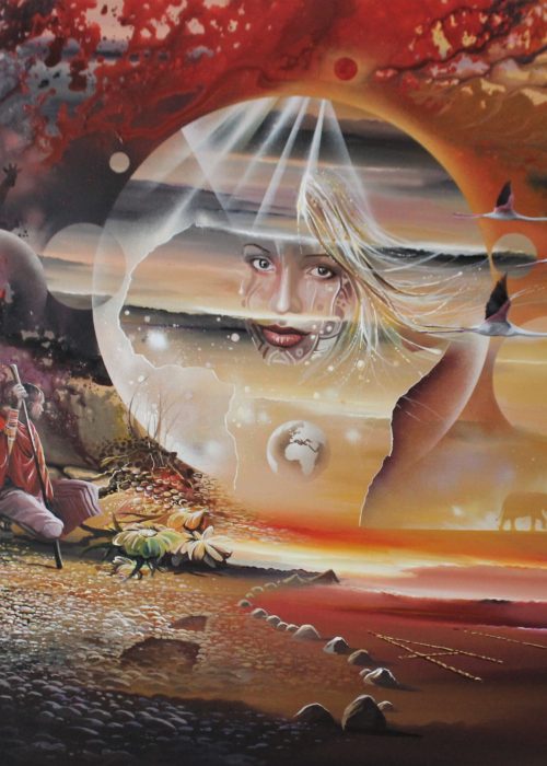 Terre Africa Massaï, acrylique de Thierry Mordant 2005 format 150 x 130 cm