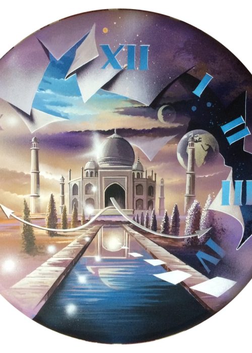 Temps Merveille du Monde, Acrylique ronde de thierry Mordant  - 2018